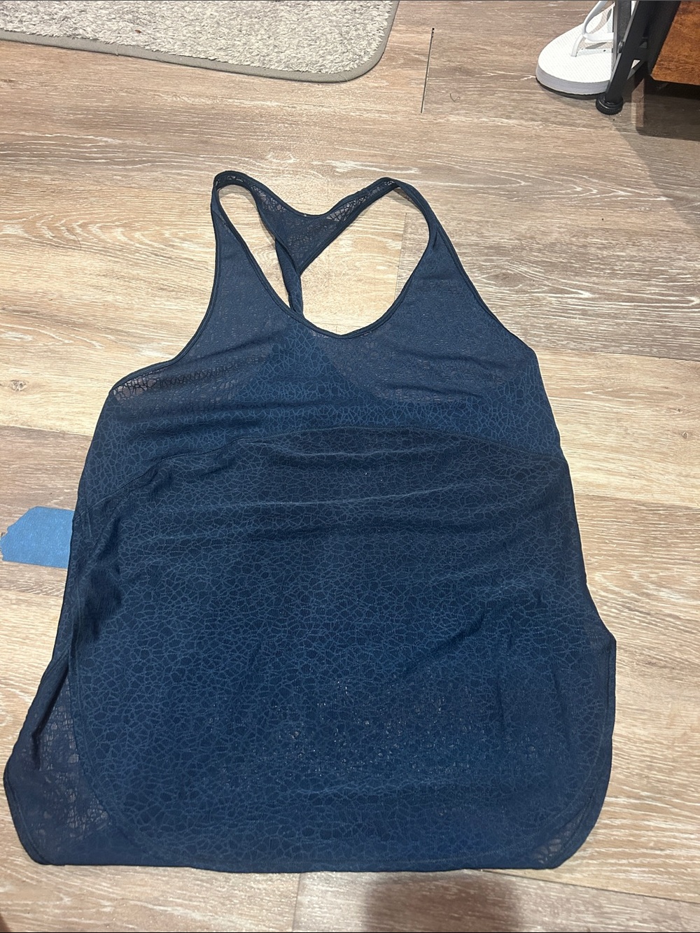 Lululemon Navy Blue Racerback Mesh Tank Top